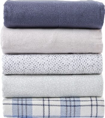 Logan & Mason Plain & Printed Cotton Flannelette Sheet Sets