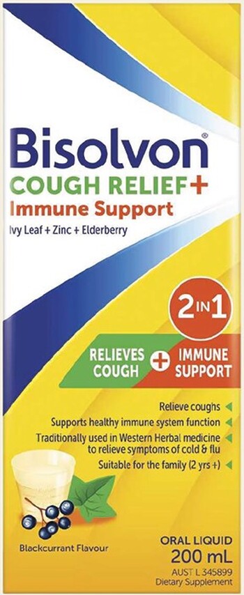 Bisolvon Cough Relief + Immune Support Blackcurrant