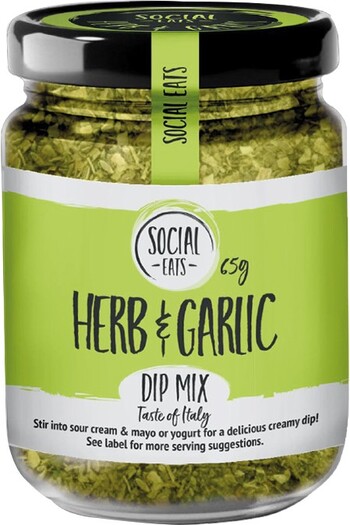 NEW Social Eats Herb and Garlic Dip Mix 65g¹