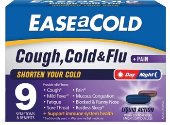 Ease a Cold Cough Cold & Flu Day & Night 24 Capsules
