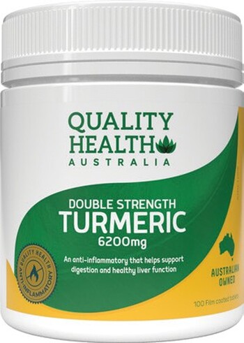 Quality Health Double Strength Turmeric 6200mg 100 Tablets*