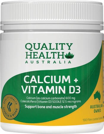 Quality Health Calcium + Vitamin D3 130 Tablets*