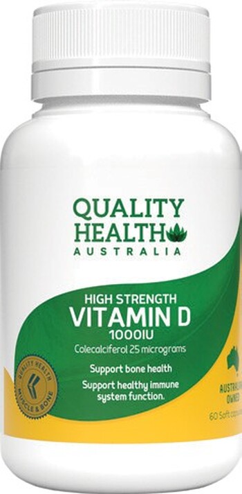 Quality Health High Strength Vitamin D 1000IU 60 Capsules*