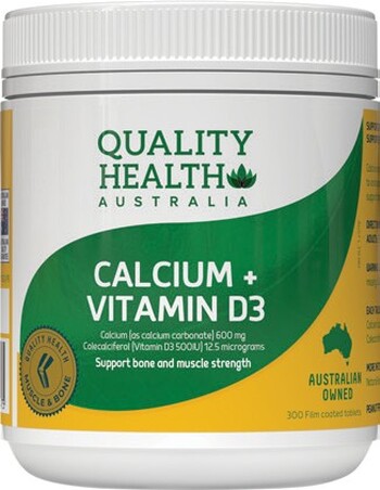 Quality Health Calcium + Vitamin D3 300 Tablets*