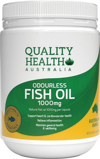 Quality Health Odourless Fish Oil 1000mg 400 Capsules*
