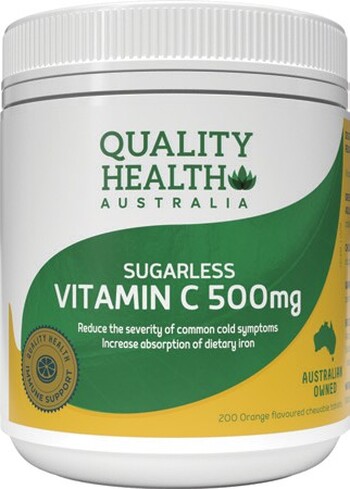 Quality Health Sugarless Vitamin C 500mg 200 Tablets*