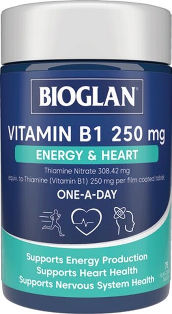 Bioglan Vitamin B1 250mg Energy & Heart 75 Tablets*