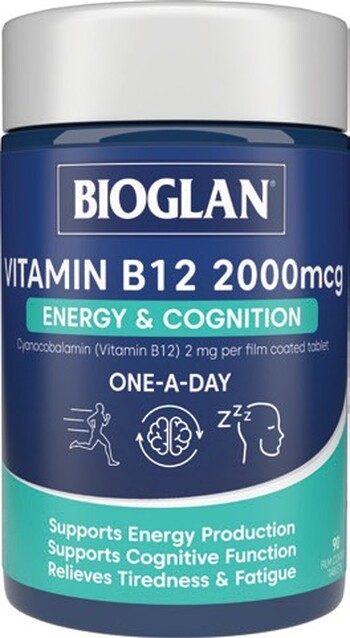 Bioglan Vitamin B12 2000mcg Energy & Cognition 90 Tablets*