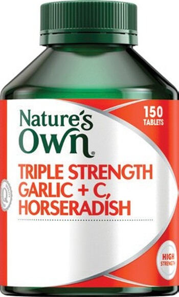Nature’s Own Triple Strength Garlic+C, Horseradish 150 Tablets*