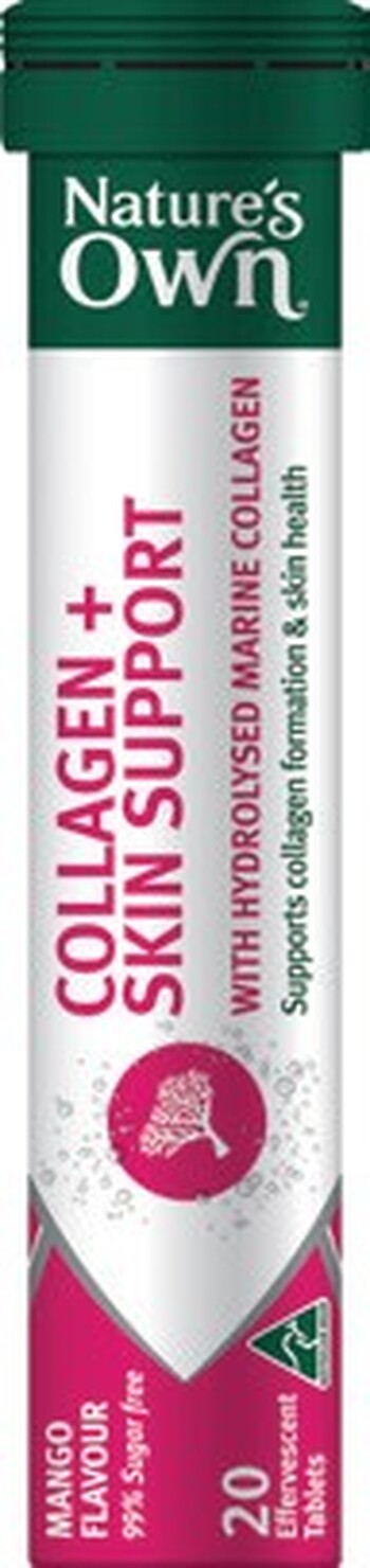 Nature’s Own Effervescent Collagen + Skin Support 20 Tablets*
