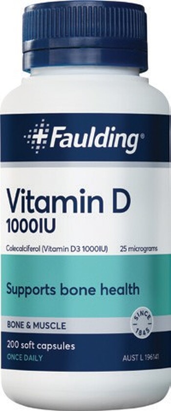 Faulding Vitamin D 1000IU 200 Capsules*