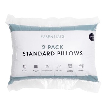 2 Pack Standard Pillows by Essentials