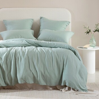 Washed Linen Sage Quilt Cover Set by M.U.S.E.