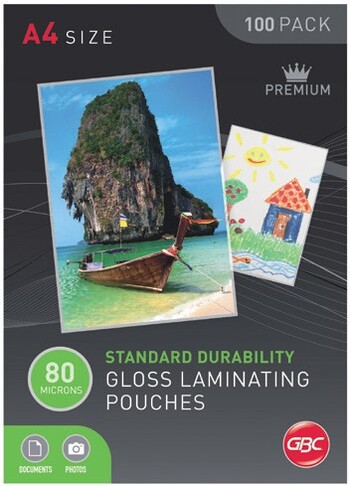 GBC Laminating Pouch A4 80 Micron Gloss 100 Pack