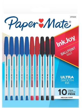 Paper Mate InkJoy 100 Ballpoint Pens Assorted 10 Pack
