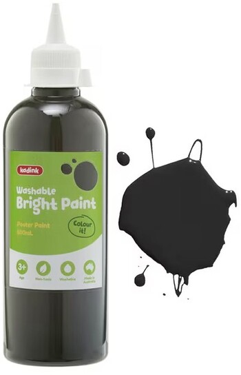 Kadink Washable Bright Poster Paint 500mL Black