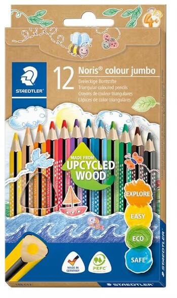 Staedtler Noris Colour Triangular Jumbo Pencils 12 Pack
