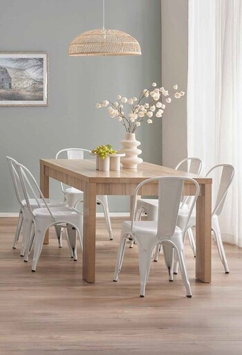 Havana 6 Seater Dining Set with Replica Tolix Chairs