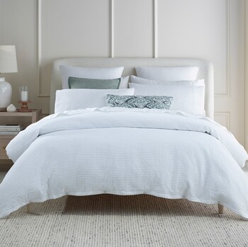 Heritage Classic Cotton Waffle Quilt Cover Set#