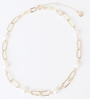 Basque Chain Links and Pearl Necklace