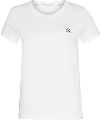 Calvin Klein Jeans Embroidery Slim Tee in White