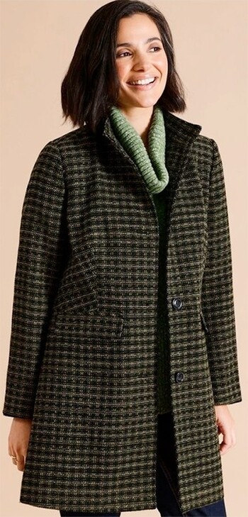 Regatta Lined Check Coat with Stand Neck