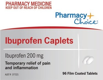 Pharmacy Choice Ibuprofen Caplets 96 Tablets^