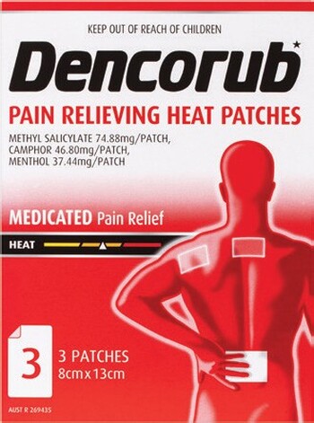 Dencorub Self Adhesive Heat Patches 3 Pack*