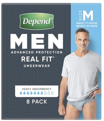Depend Real Fit Medium Underwear Men’s 8 Pack