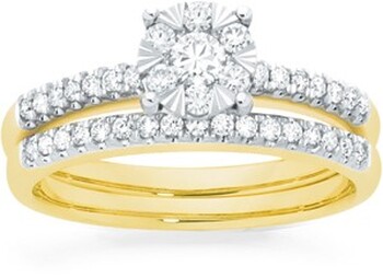 9ct Gold Diamond Bridal Set