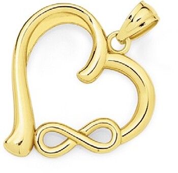 9ct Gold Heart Pendant with Infinity