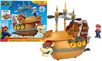 NEW Super Mario Deluxe Bowser Ship Playset