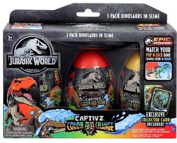 NEW Jurassic World 3-Pack Captivz Colour Change