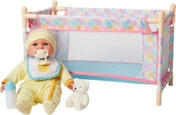 NEW Somersault 35cm Baby Doll with Playpen Set