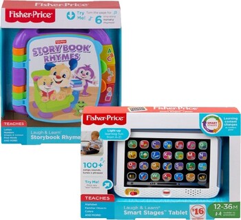 Fisher-Price Assorted Storybook Rhymes or Laugh & Learn Smart Stages Tablet