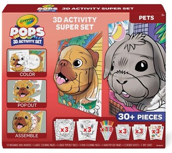 NEW Crayola POPs 3D Activity Kit - Pets