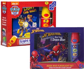 Glow Little Flashlight Box Set Paw Patrol or Spider-Man Age 3+