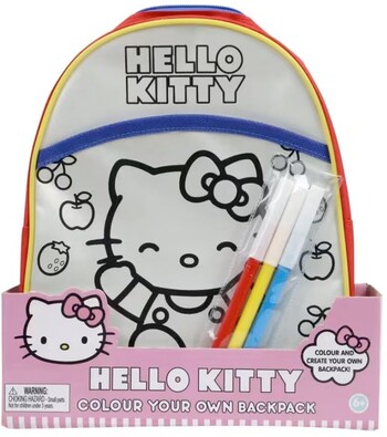 Sanrio Hello Kitty Colour Your Own Backpack Set