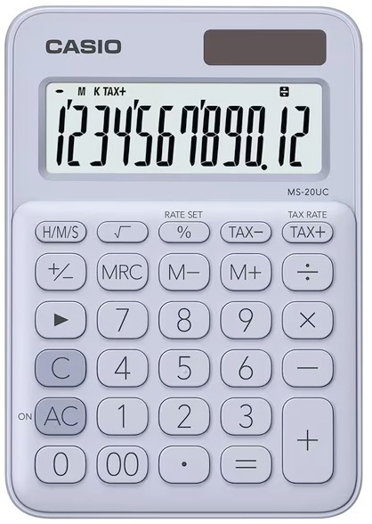 Casio 12 Digit Desk Calculator Light Blue MS20UC Officeworks