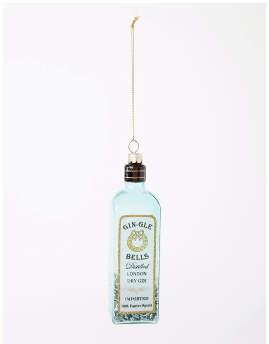 Luxe GinGle Bells Glass Gin Bottle Hanging Ornament Myer Catalogue