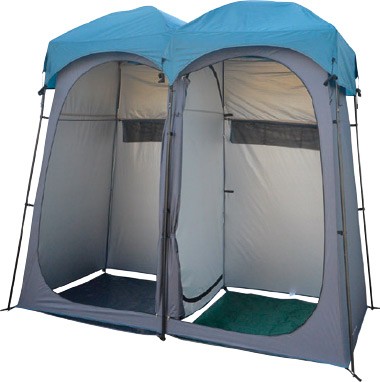 Double ensuite shop tent