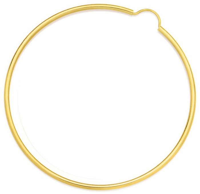 9ct Gold 1.5x50mm Polished Hoop Earrings - Prouds Catalogue - Salefinder