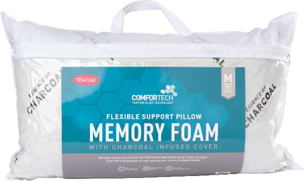 Tontine Crumbed Memory Foam Pillow with Charcoal Infused Cover