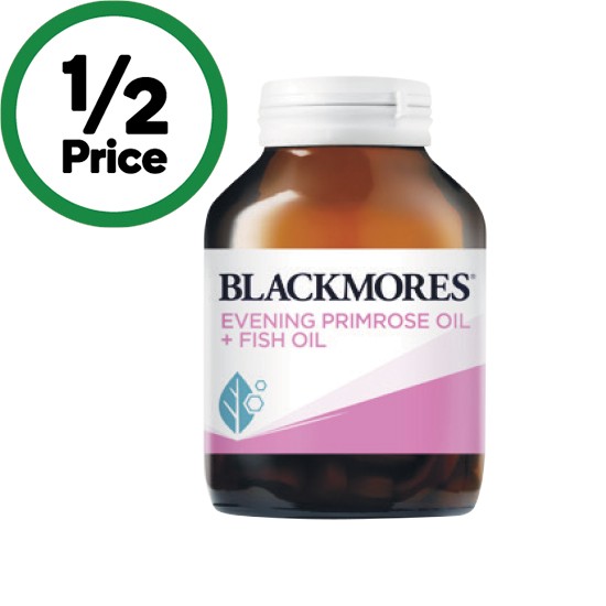 Blackmores Evening Primrose Oil + Fish Oil Capsules Pk 100~ - Woolworths  Catalogue - Salefinder