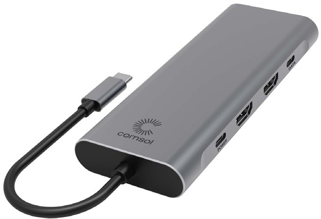 Comsol USB-C to Dual 4K HDMI Multiport Adapter