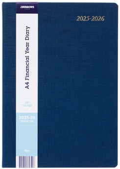J.Burrows A4 Day to Page FY25/26 Textured Diary - Navy
