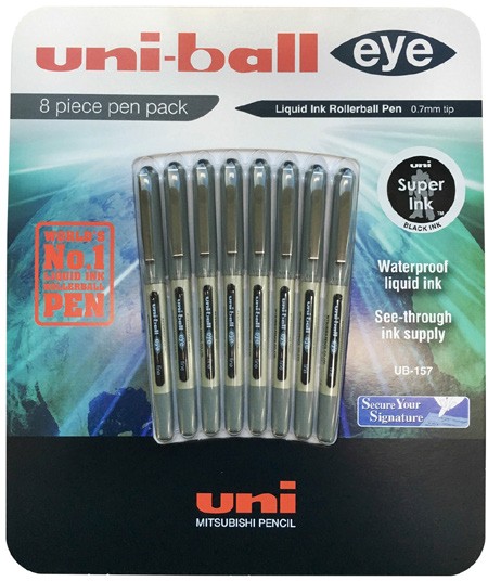 Uniball Eye Rollerball Pens 8 Pack