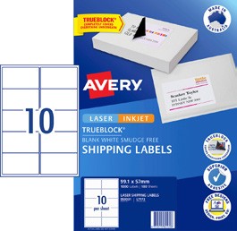 Avery TrueBlock Shipping Labels 10UP 100 Sheets