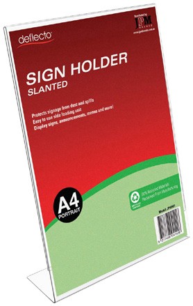 Deflecto Recycled Sign Holder - Slanted
