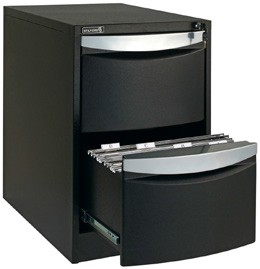 Stilford 2 Drawer Filing Cabinet - Black